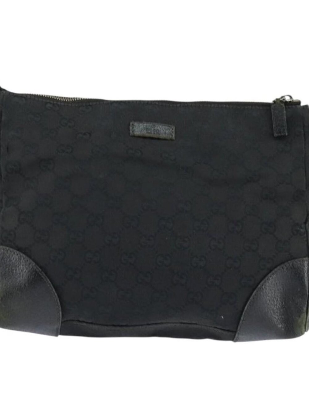 Authentic GUCCI GG Canvas Shoulder Bag Black Silver 114273 - Picture 9 of 16